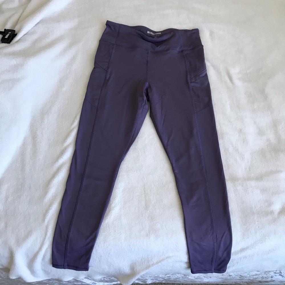High waisted purple workout leggings